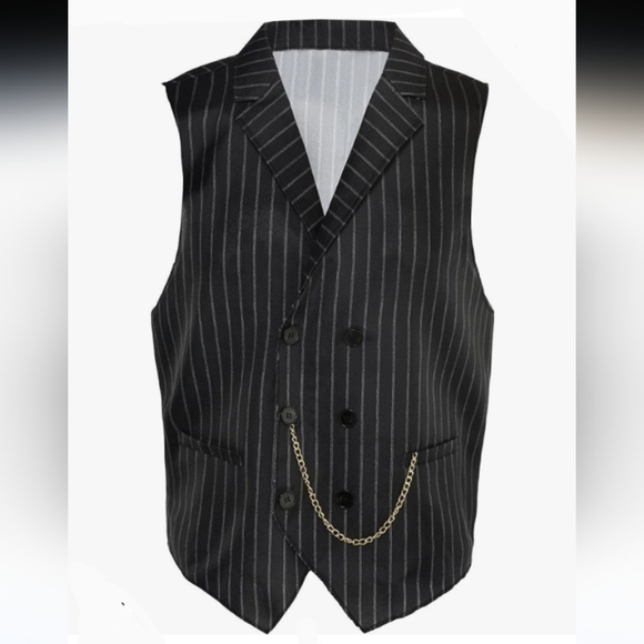 🆕 Adult Roaring 20's Stripe Gangster Vest S/M 42" or 48" to choose from - Picture 1 of 9